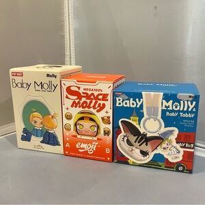 Set of 3 NIB Popmart Baby & Space Molly Blind Box Baby Tabby When I Was 3 Auth!